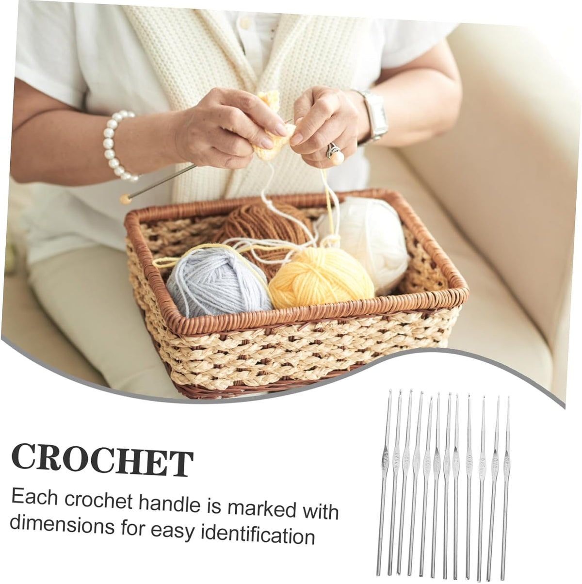 Stainless Steel Crochet Hook Set for Lace and Hats, 3 Sets