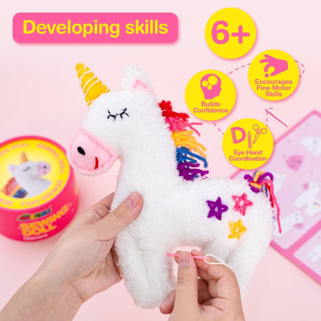 Avenir My First Sewing Kit for Kids 6-8, Unicorn Stuffed Animal Craft