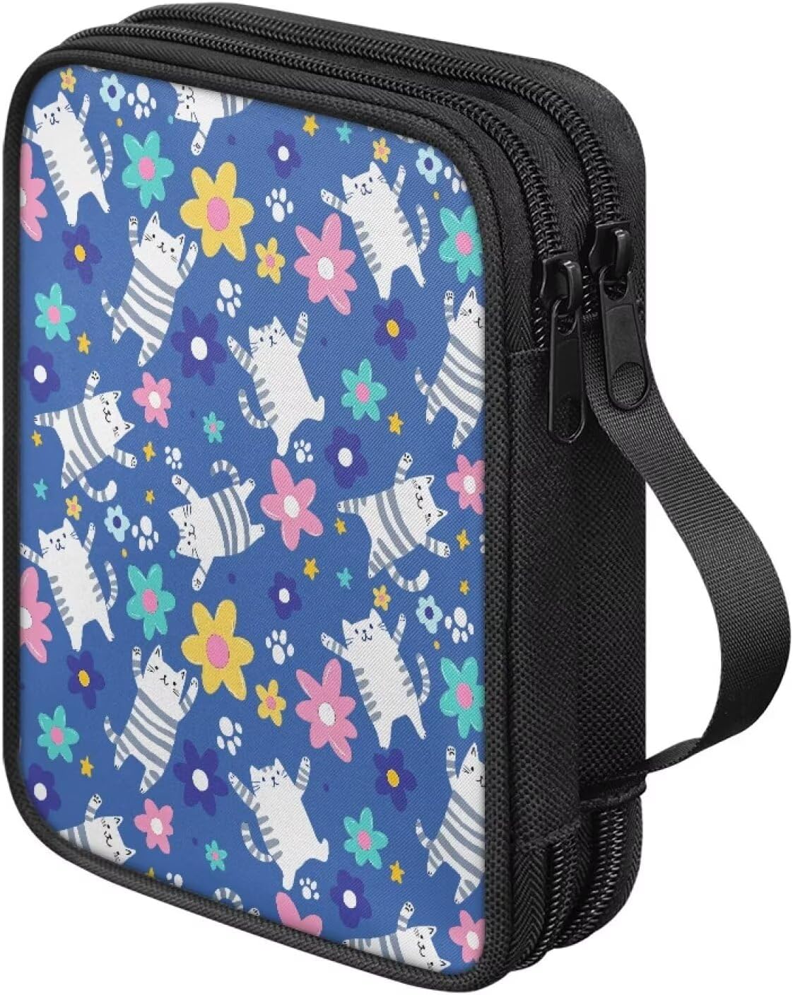 Cartoon Kitten Crochet Hook Organizer Washable and Portable Crochet