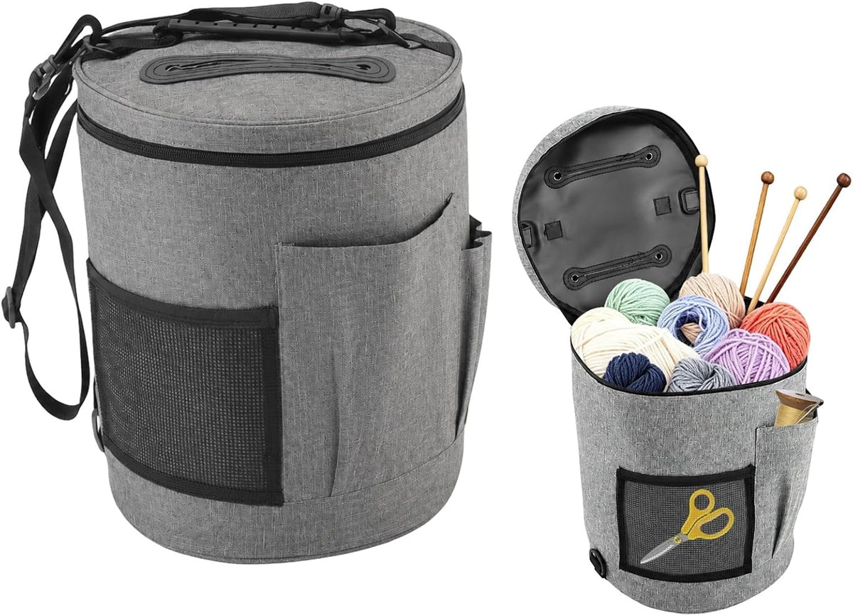 XIMINZ Yarn Storage Bag Portable Knitting Tote Organizer with Strap