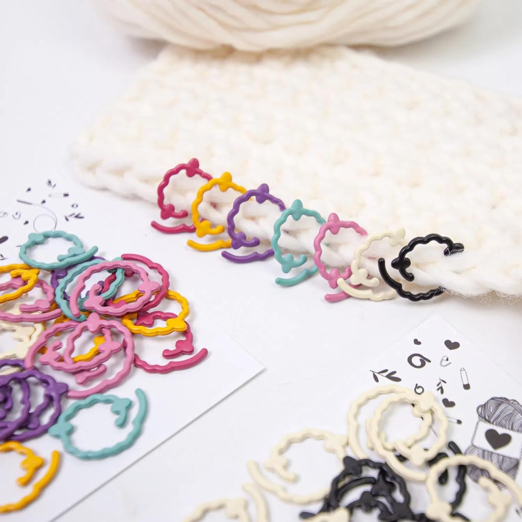 Wonafa 24 Pcs Stitch Markers for Crocheting,Colorful Crochet Stitch