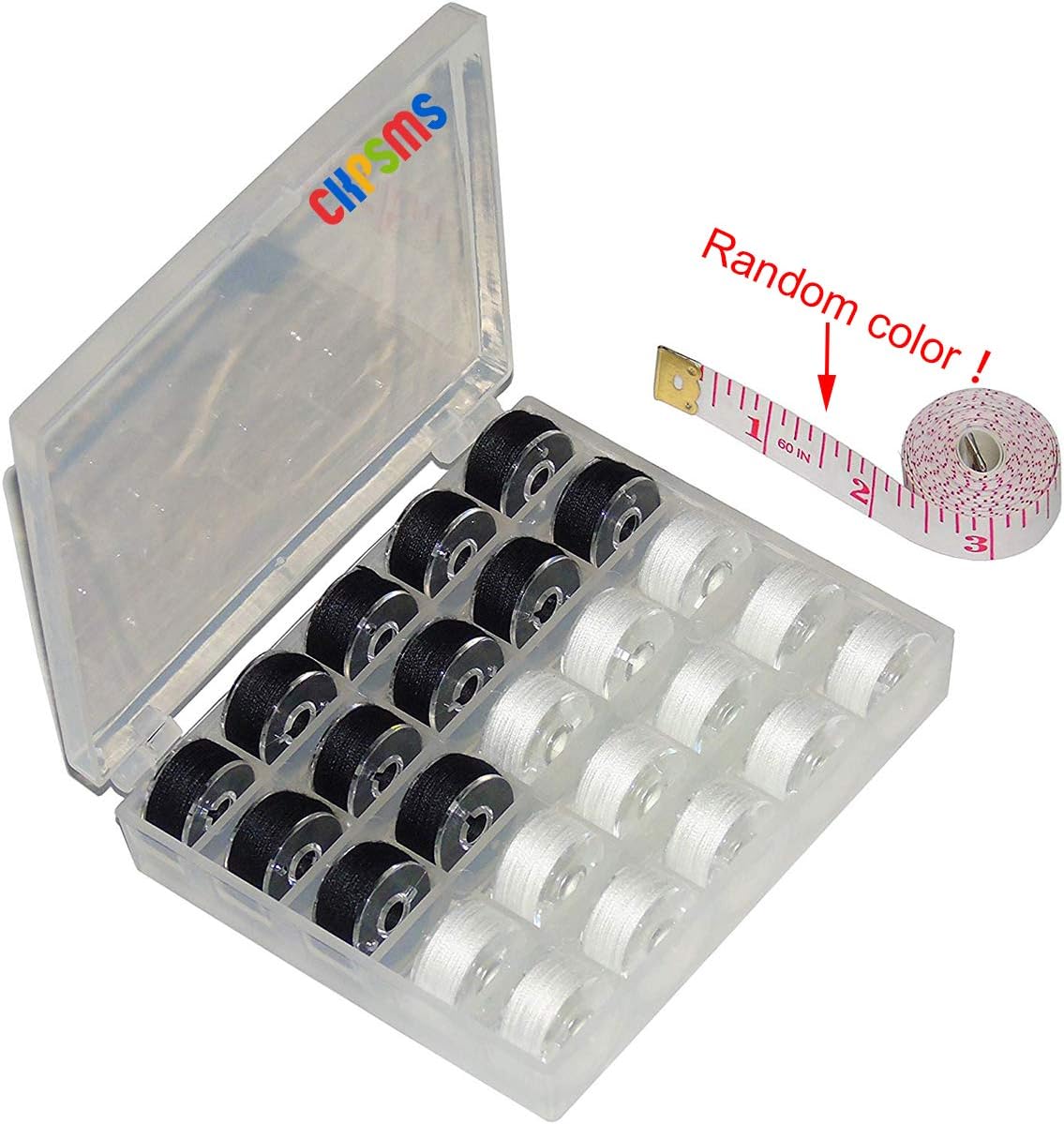 CKPSMS Brand - 25PCS #KP-19083 Black/White/Color Prewound Bobbin