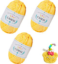 CAMAL 3 Skeins T Shirt Yarn Soft Tape Crochet Yarn Sparkle Metallic