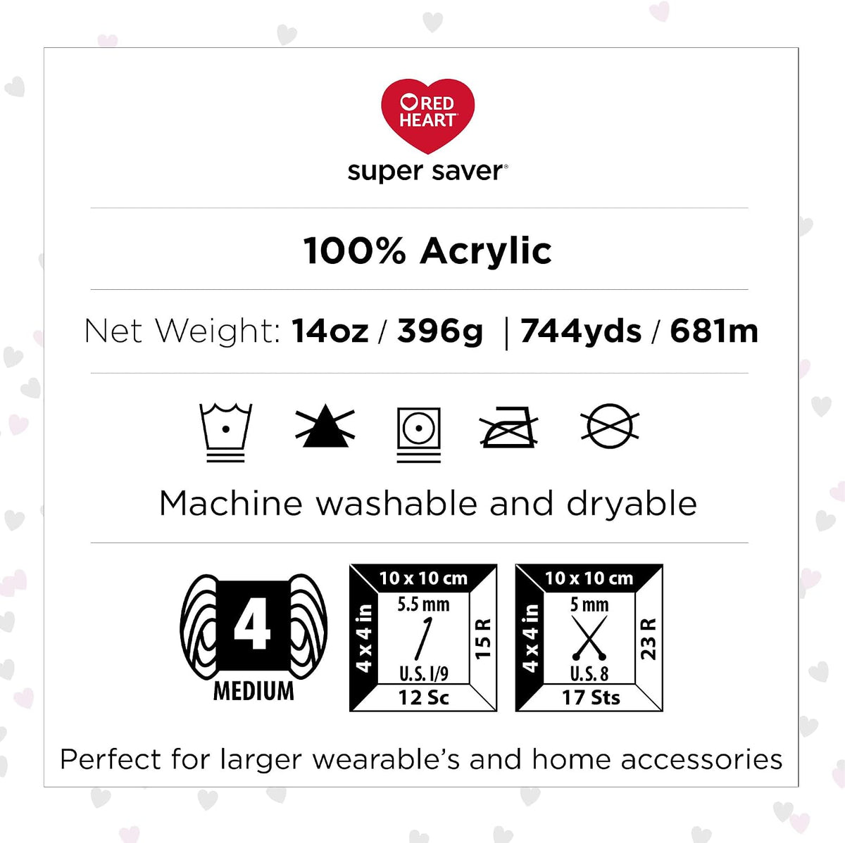 Red Heart Super Saver Jumbo Yarn for Crocheting, Buff, 2-Pack