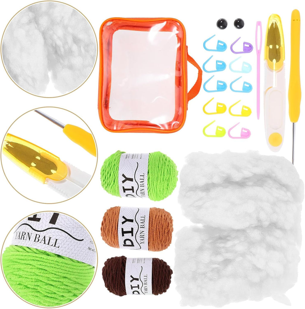 LOLIPPYY DIY Crochet Kit for Beginners, Potted Plant Craft Yarn Set