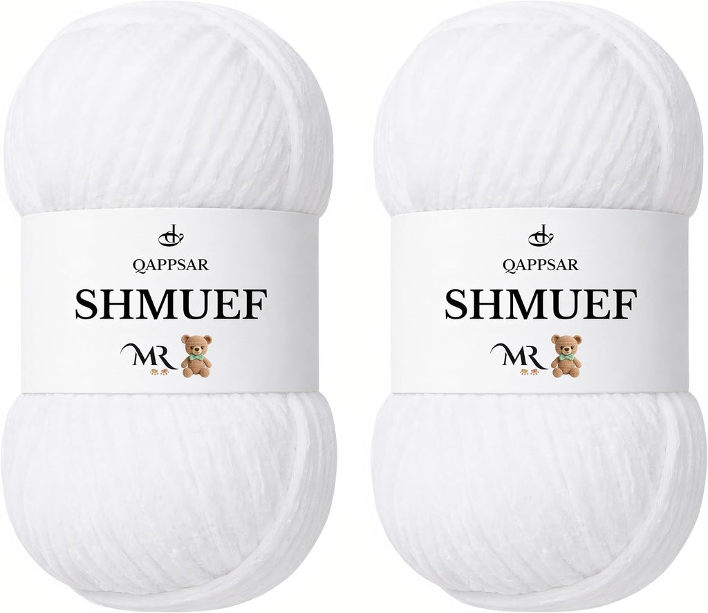 SHMUEF Chenille Yarn 2-Pack – Ultra Soft Velvet Yarn, Super Bulky