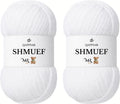 SHMUEF Chenille Yarn 2-Pack – Ultra Soft Velvet Yarn, Super Bulky