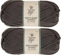 Hobby Lobby Yarn Bee Soft & Sleek Chunky Yarn, 40 Dark Gray, Set of 2