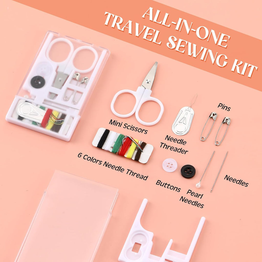 Knitgrip 100 Boxes Mini Sewing Kit, Small Travel Kit with Scissor
