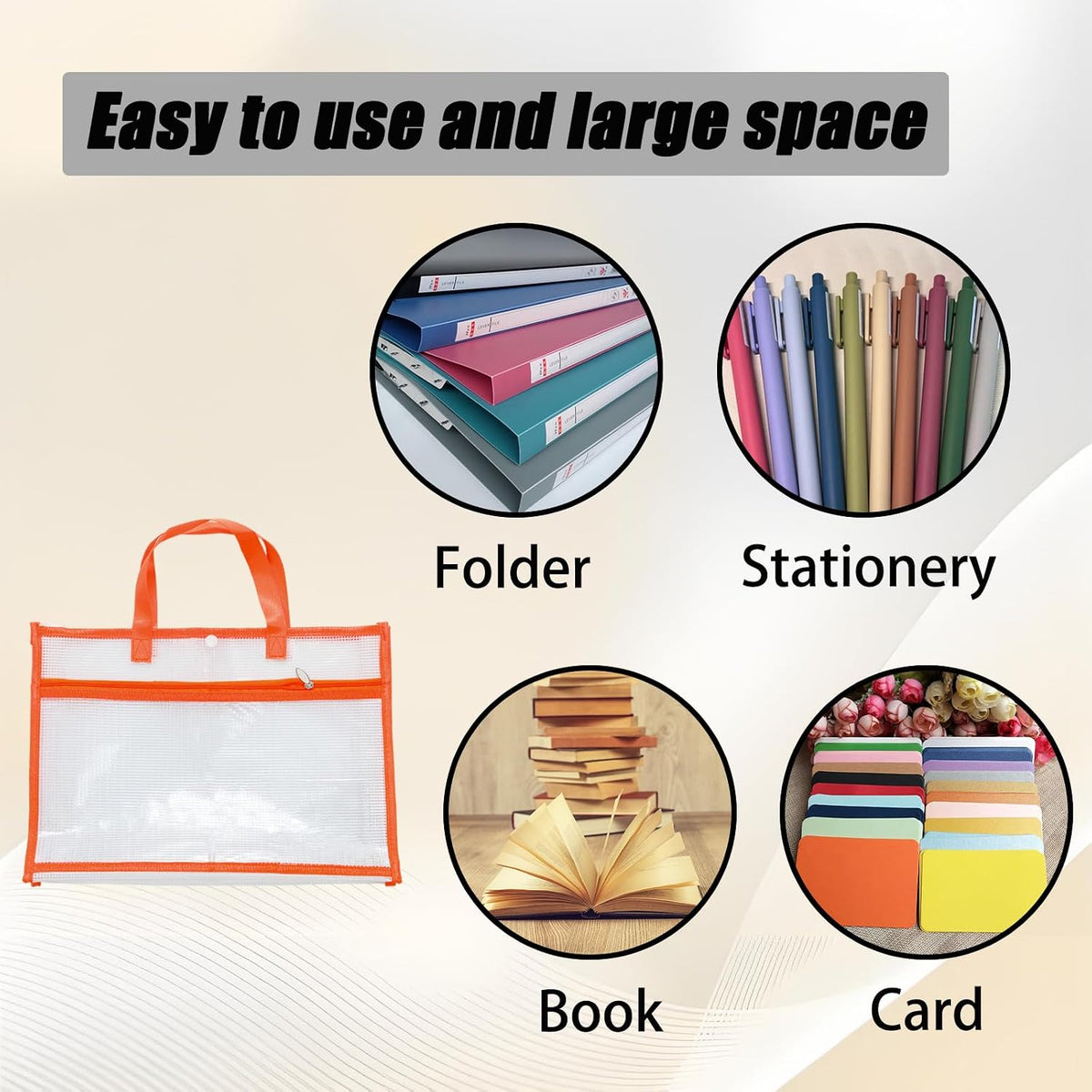 Yinluluna Sewing Project Bag, Art Supply Bag with Zipper & 2Pocket