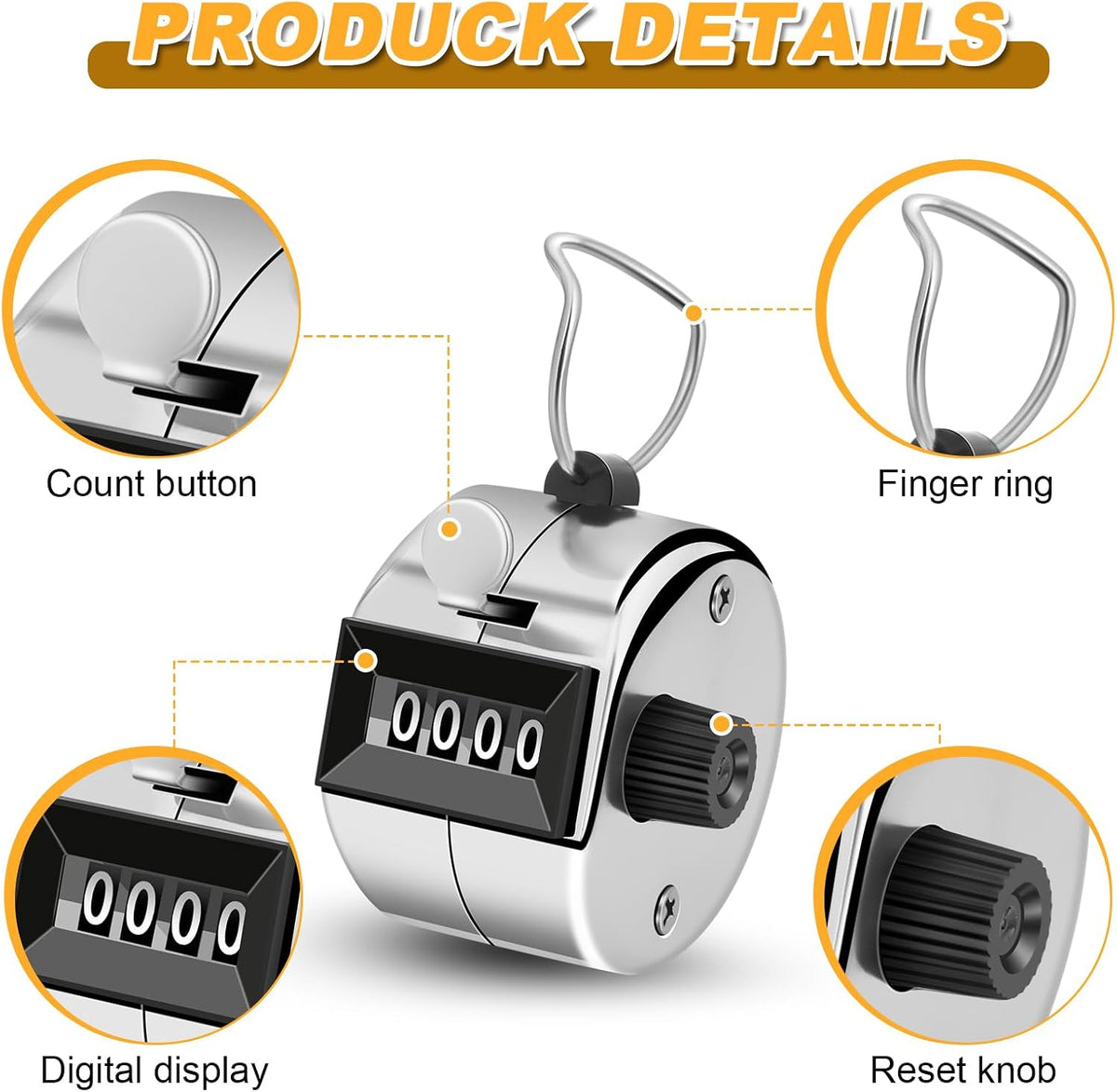2 Pcs Clicker Counter, Hand Tally Counter with Large Display