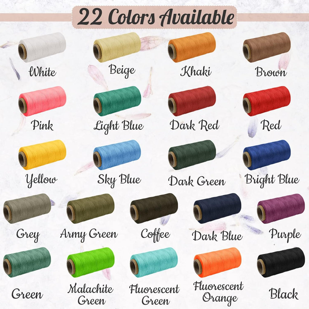JeogYong 1mm Waxed Thread, 284 Yards 150D Flat Leather Sewing Thread