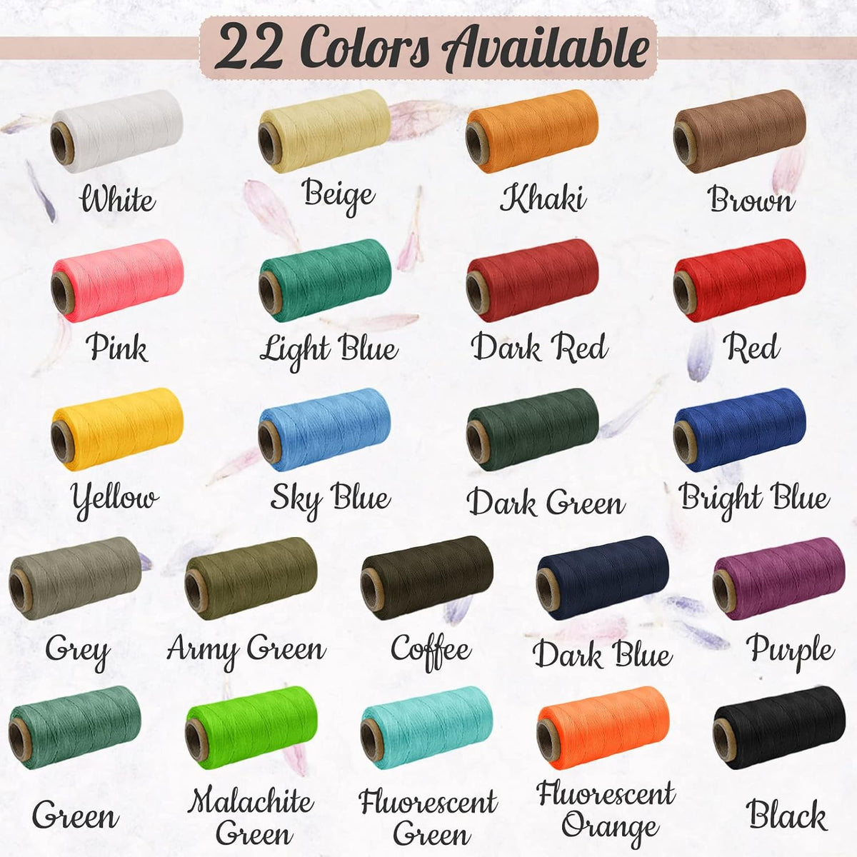 JeogYong 1mm Waxed Thread, 284 Yards 150D Flat Leather Sewing Thread