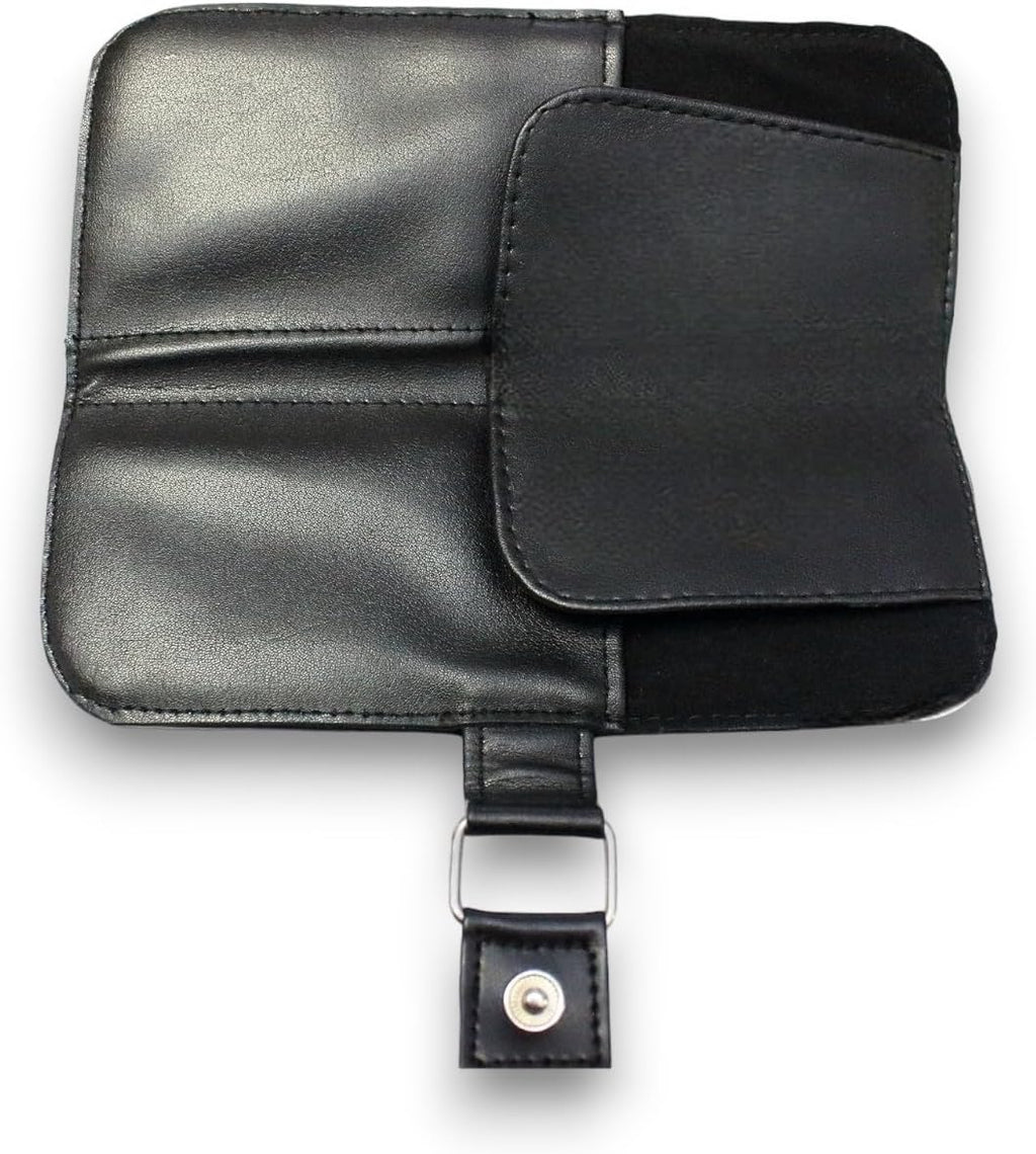 DreamCut Multi-Purpose Leather Travel Case - Button Snap Storage for