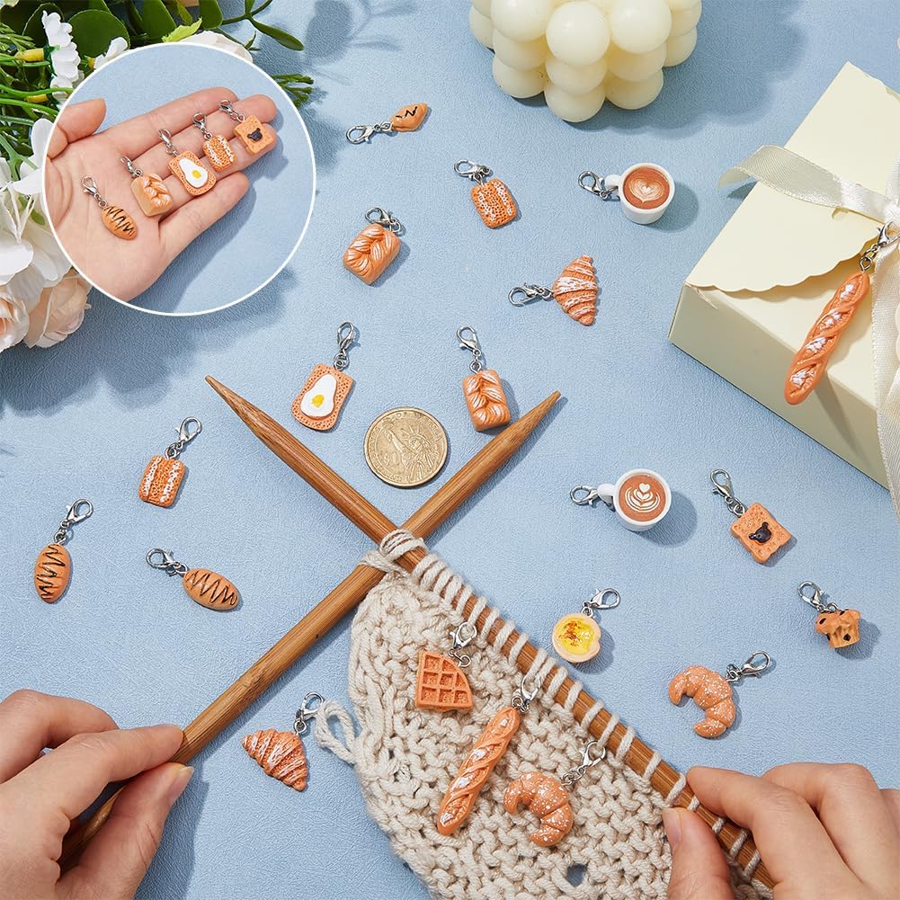 27Pcs Stitch Markers 14 Style Enamel Dessert Food Resin Knitting