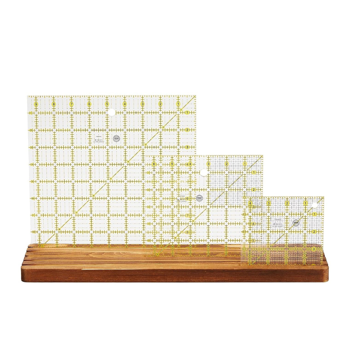 5-Slot Quilt Ruler Holder & Template Holder - 17 x 4 in, Clear Pine