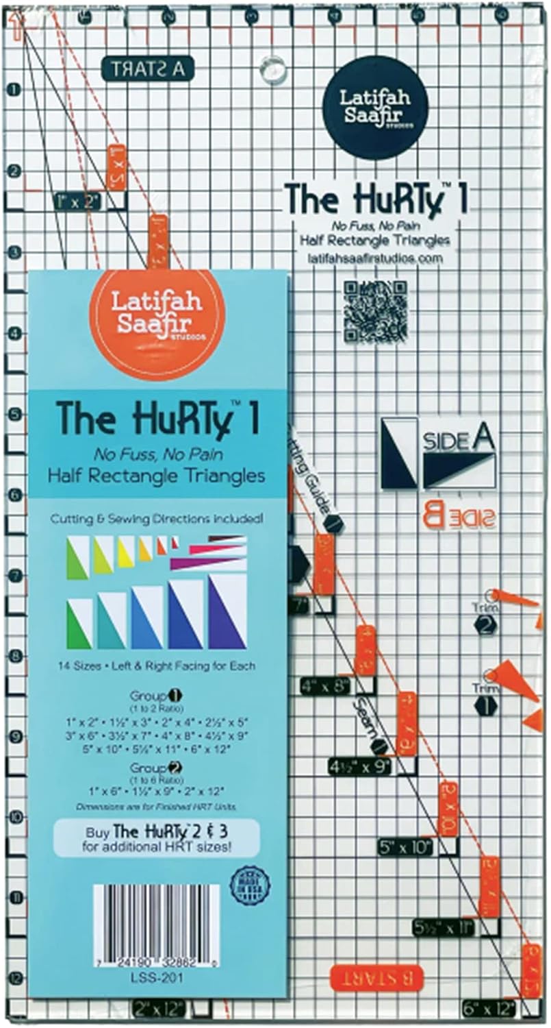 Latifah Saafir HuRTy 1 Quilting Ruler for Half Rectangle Triangles