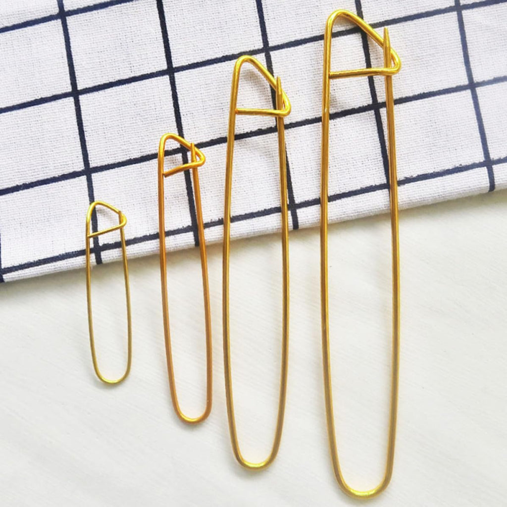 8pcs Knitting Stitch Holder Pins, Golden Aluminum Alloy, DIY Craft Set