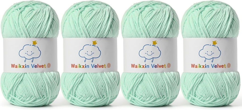 4 Pack Fluffy Chenille Yarn for Crocheting, Baby Yarn for Crocheting