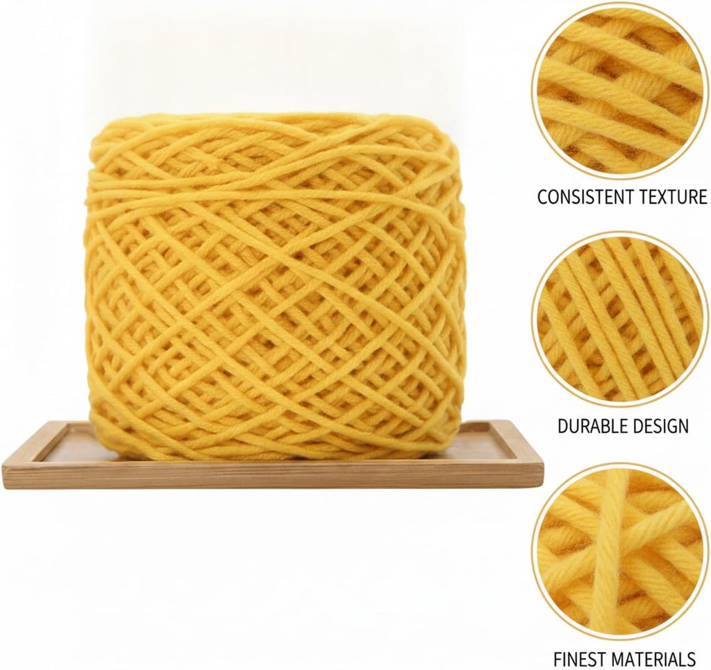Polyester Blend Yarn Ball for Knitting & Crochet, 7.05 oz Solid Color