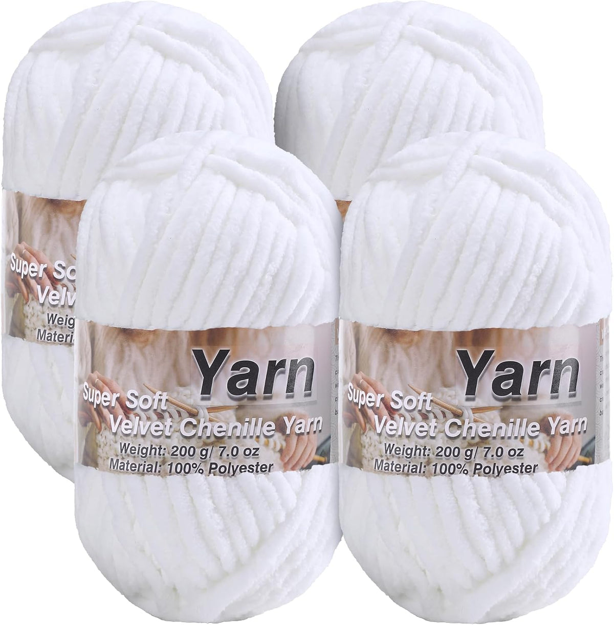 #6 Super Bulky Baby Blanket Yarn for Crocheting - 4 Skeins