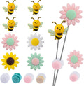 12 Pcs Silicone Knitting Needle Stoppers, Bee Daisy Flower Knitting