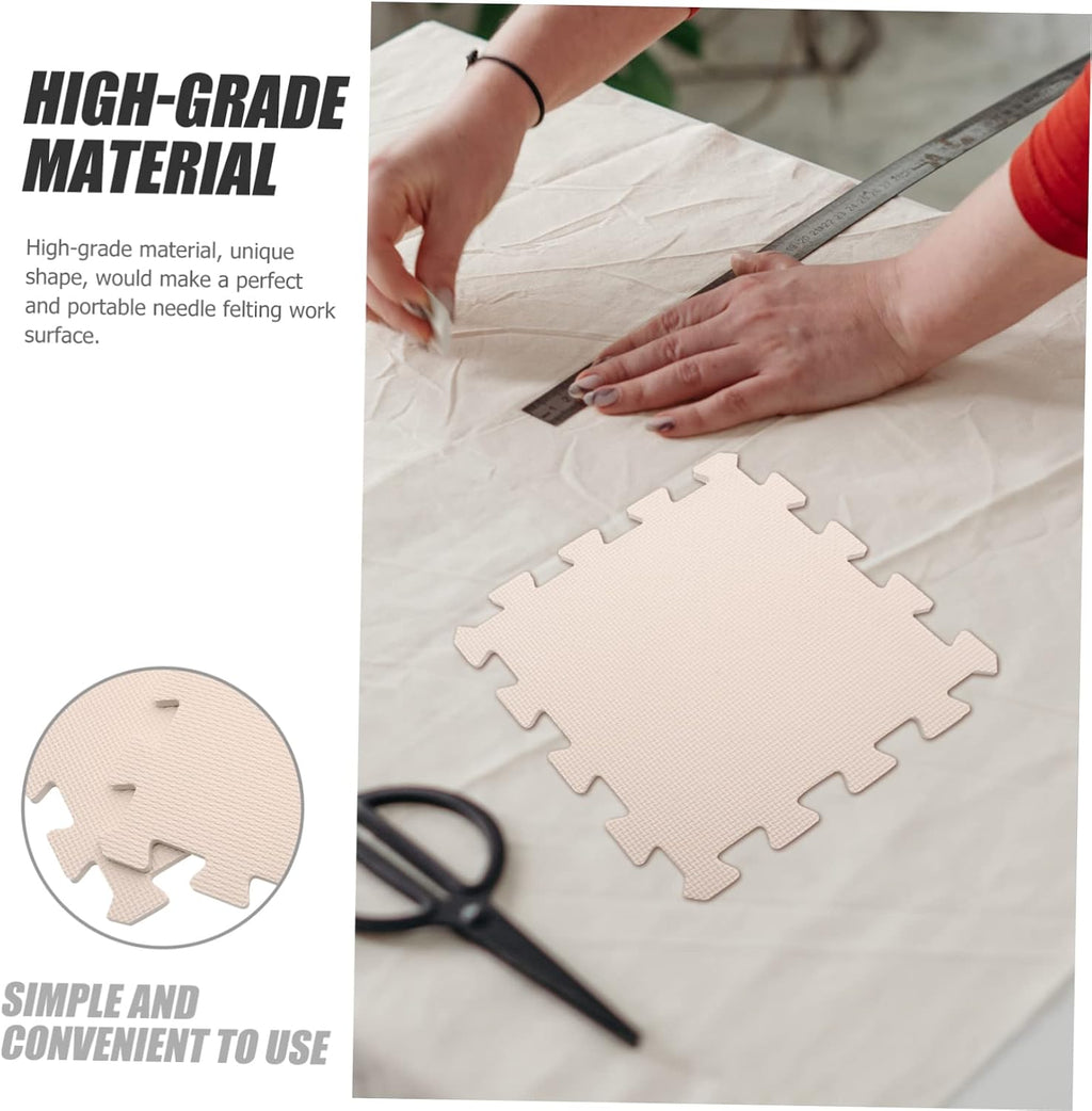 9pcs Knitting Blocking Mat Foam Board Portable Beige Set
