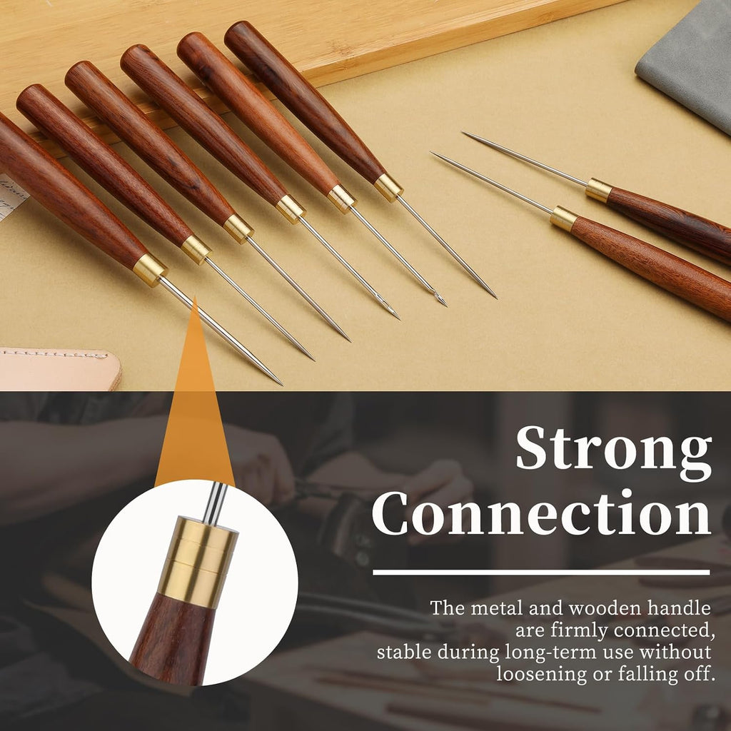 Diudus 3 Pcs Sewing Awl Tool Leather Sewing Tools Scratch Awl Tool