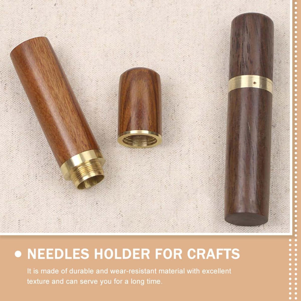 Wooden Sewing Needle Case 4 Pack Portable Pocket Box for Crafters