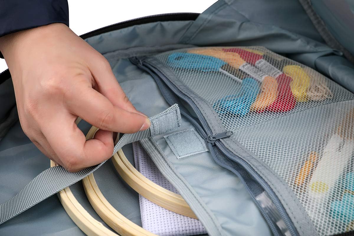 Embroidery Bag for Cross Stitch Project, Portable Carrying Case Travel