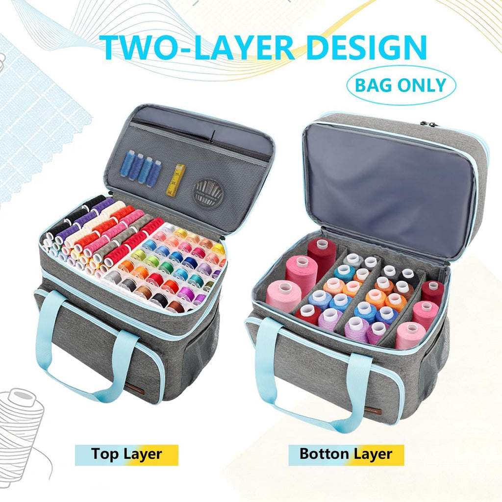 Sewing Supplies Organizer, Double-Layer Storage Bag with Detachable