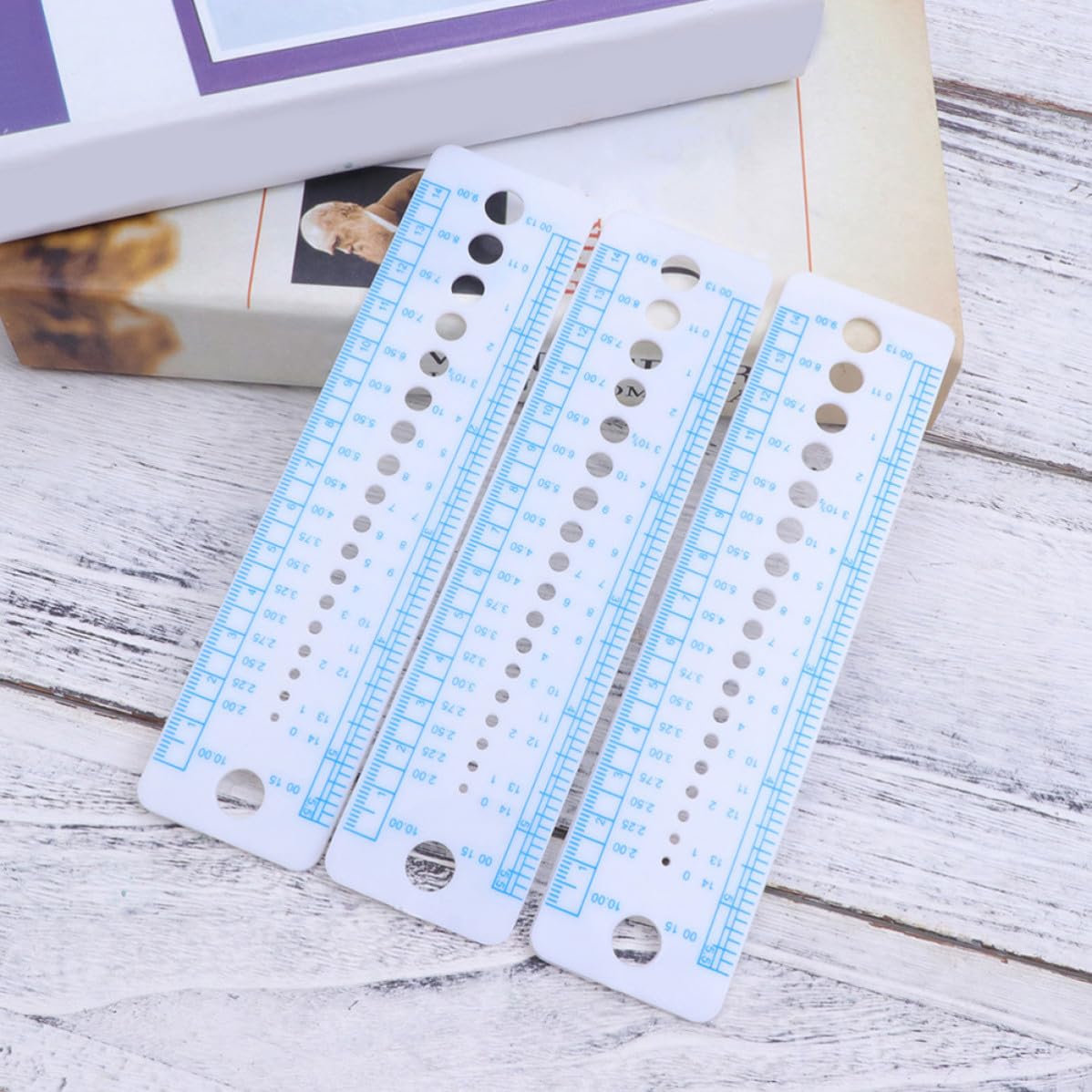 Plastic Knitting Gauge Ruler Set for Crocheters, 15 Pcs US Uk Sizes