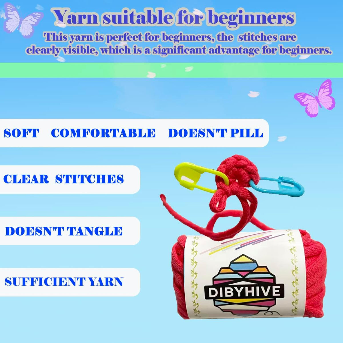 DIBYHIVE Crochet Kit for Beginners,Complete Video Tutorials,3D