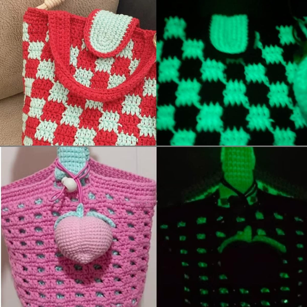 5 Rolls Glow in The Dark Yarn, 55 Yards Luminous Knitting Glowing