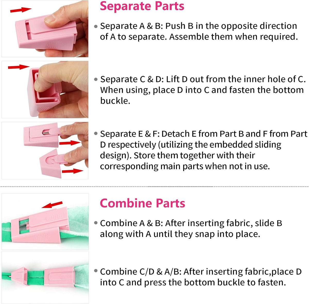 TIGARI Bias Tape Maker, Fabric Tube Maker for Jelly Rolls Rugs Tool