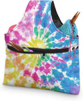 ASQVTIFE Rainbow Tie Dye Yarn Bag Needlework Tool Tote Bag Tie Dye