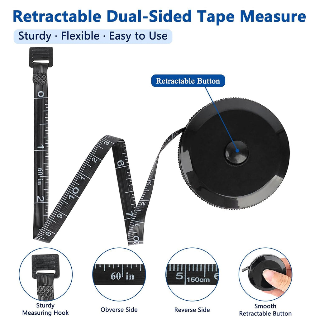 GDMINLO 2 Pack Soft Retractable Tape Measure, 60 Inch/150cm Double