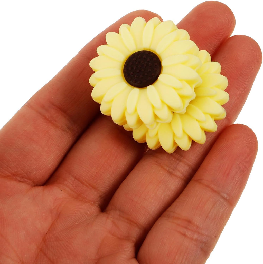 Silicone Knitting Needle Stoppers, Sunflower Point Protectors 10pcs