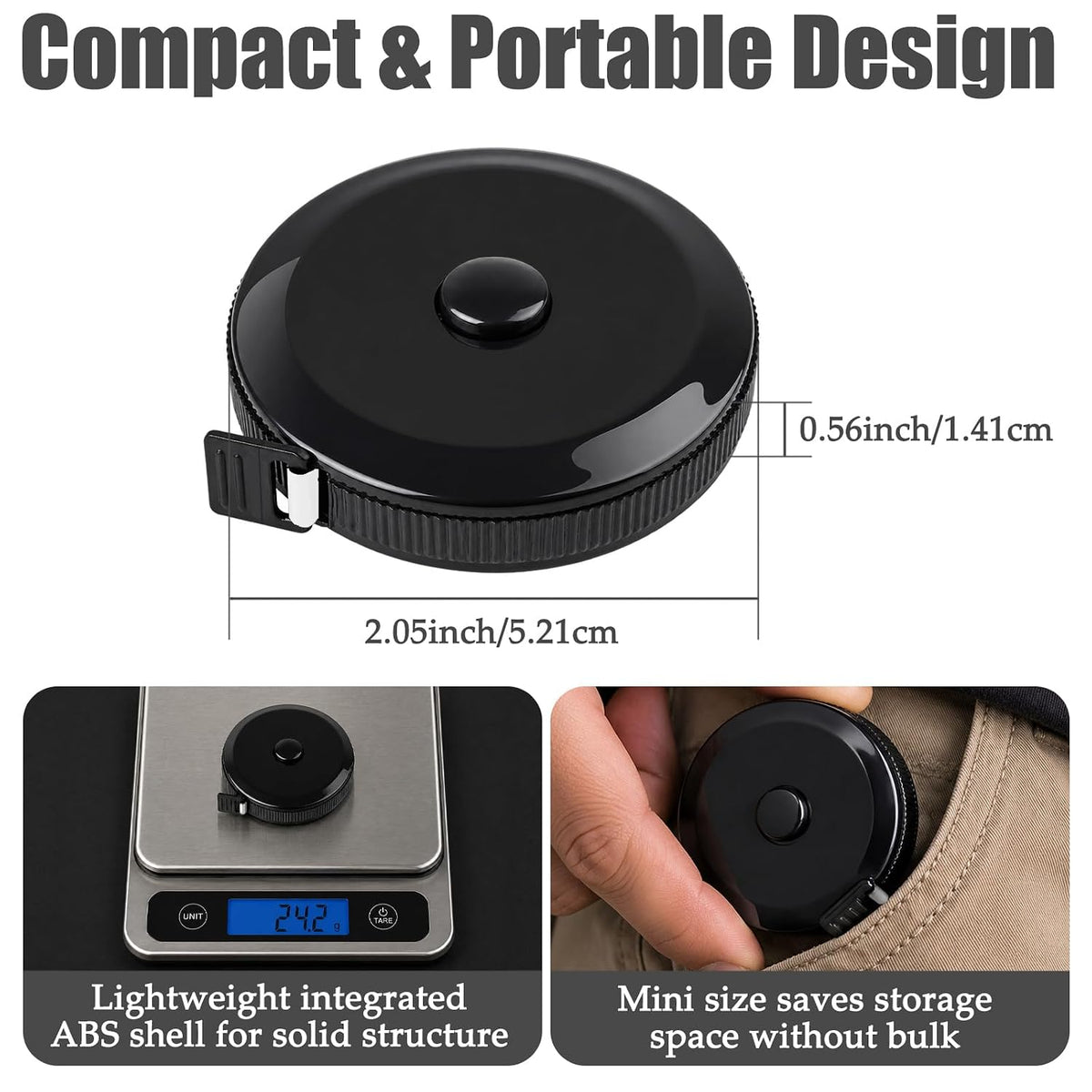 LNAUJS Soft Retractable Tape Measure, 79 Inch 200cm Dual Scale Body