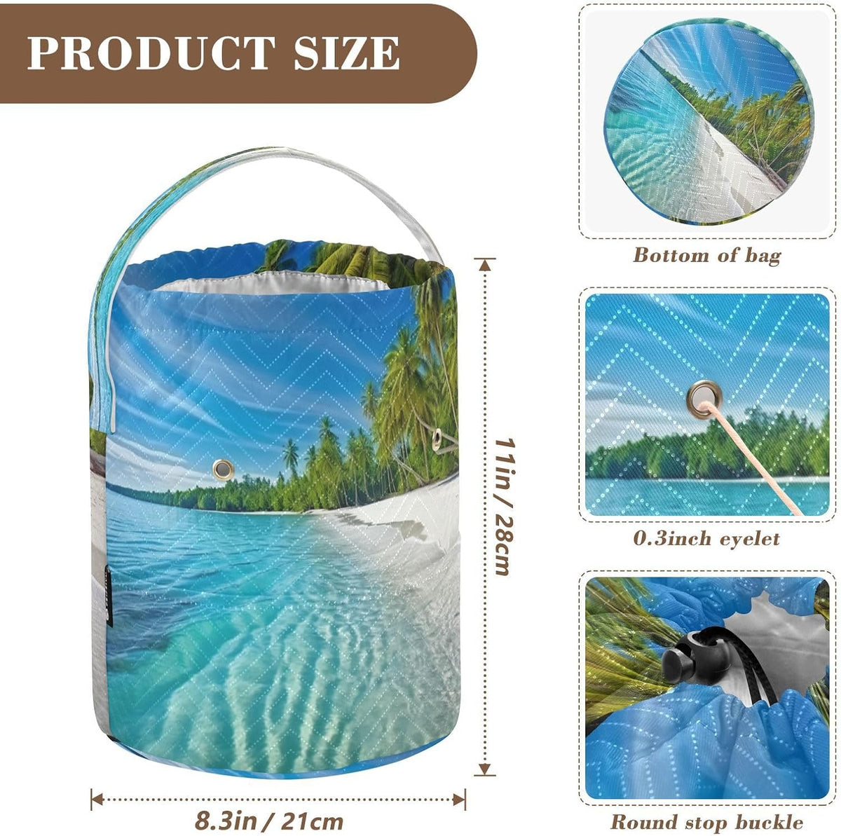 YETTASBIN Summer Beach Yarn Storage Bag, Large Crochet Knitting Bag