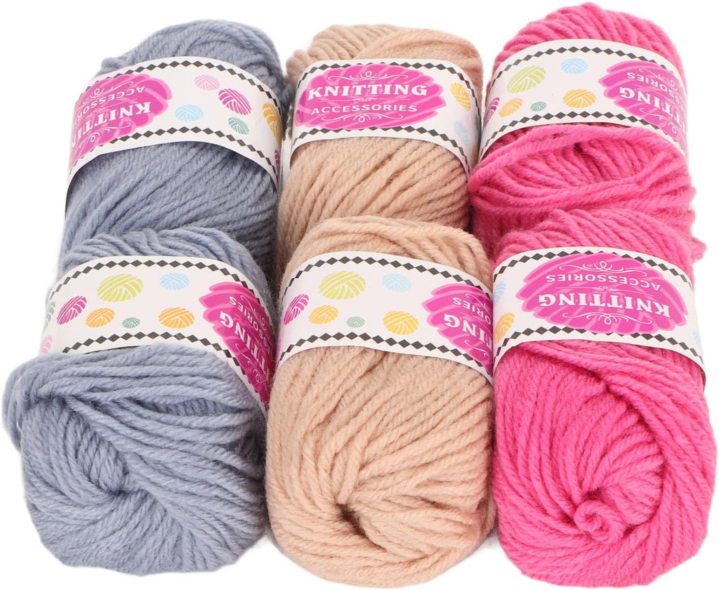 6Pcs Crochet Knitting Yarn, Soft Bright Multi Purpose Yarn for
