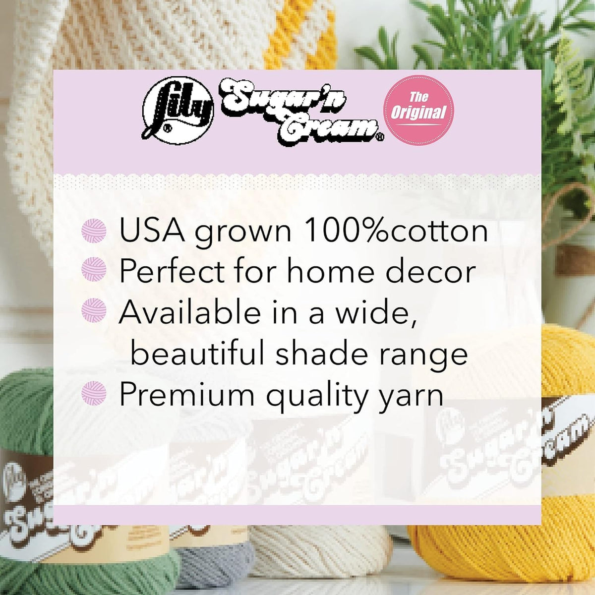 Lily Sugar'n Cream Cotton Yarn for Dishcloths Black 6-Pack