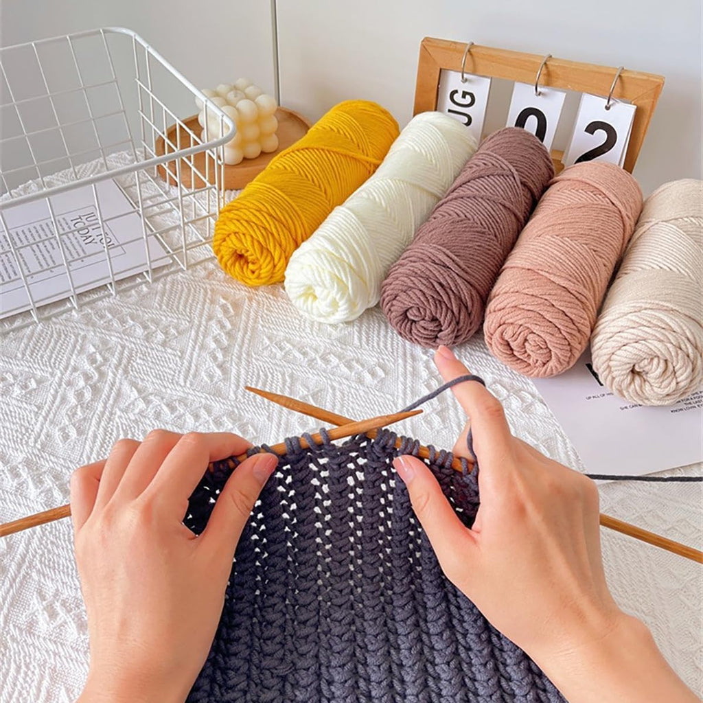 Crochet Yarn - 3-ply Wool Yarn for Crocheting and Knitting