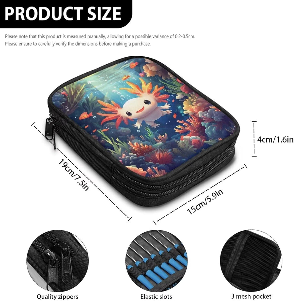 Noprintge Crochet Hook Organizer Case, Empty Zipper Bags Portable