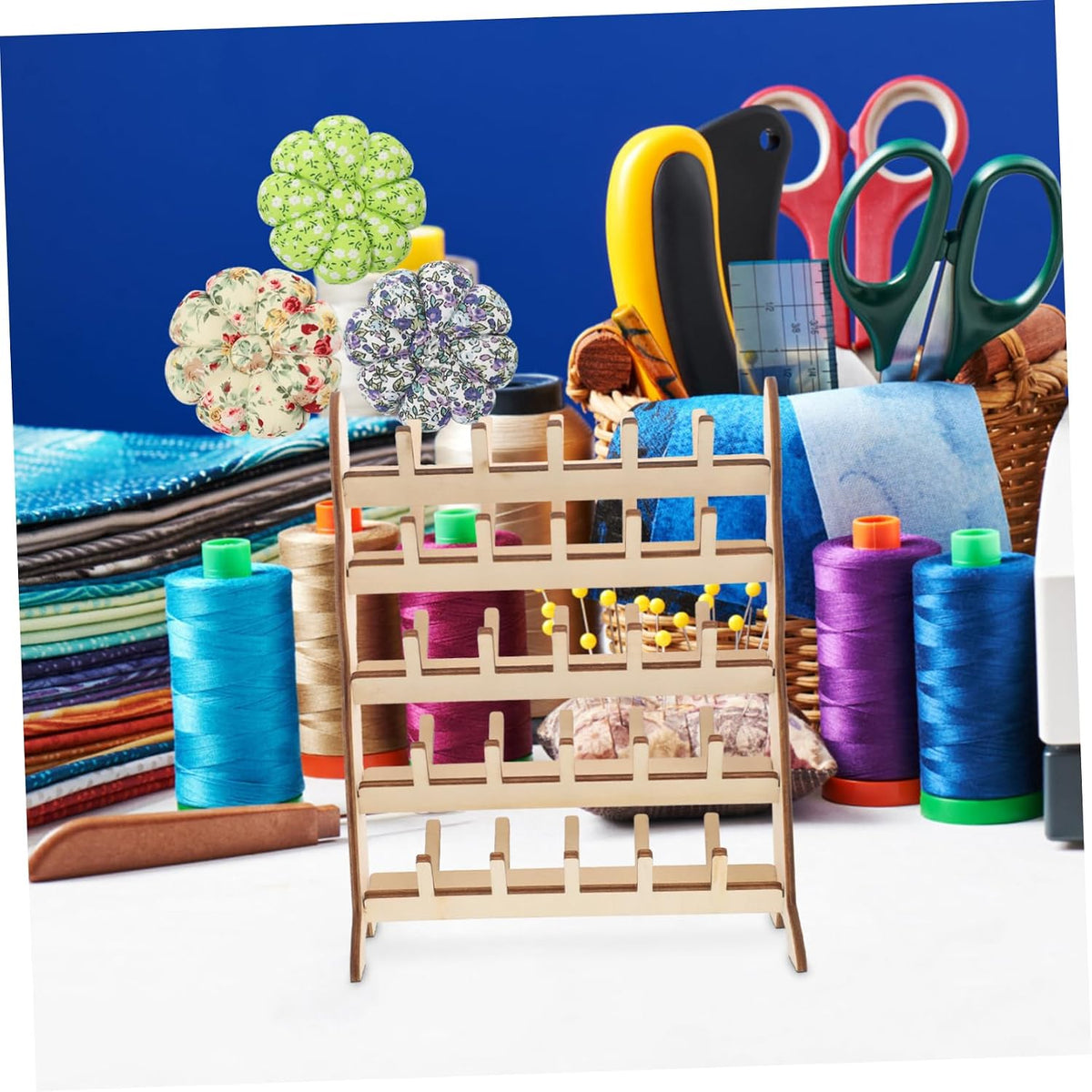 LIOOBO Wooden Thread Spool Rack for Sewing Braiding Craft Embroidery