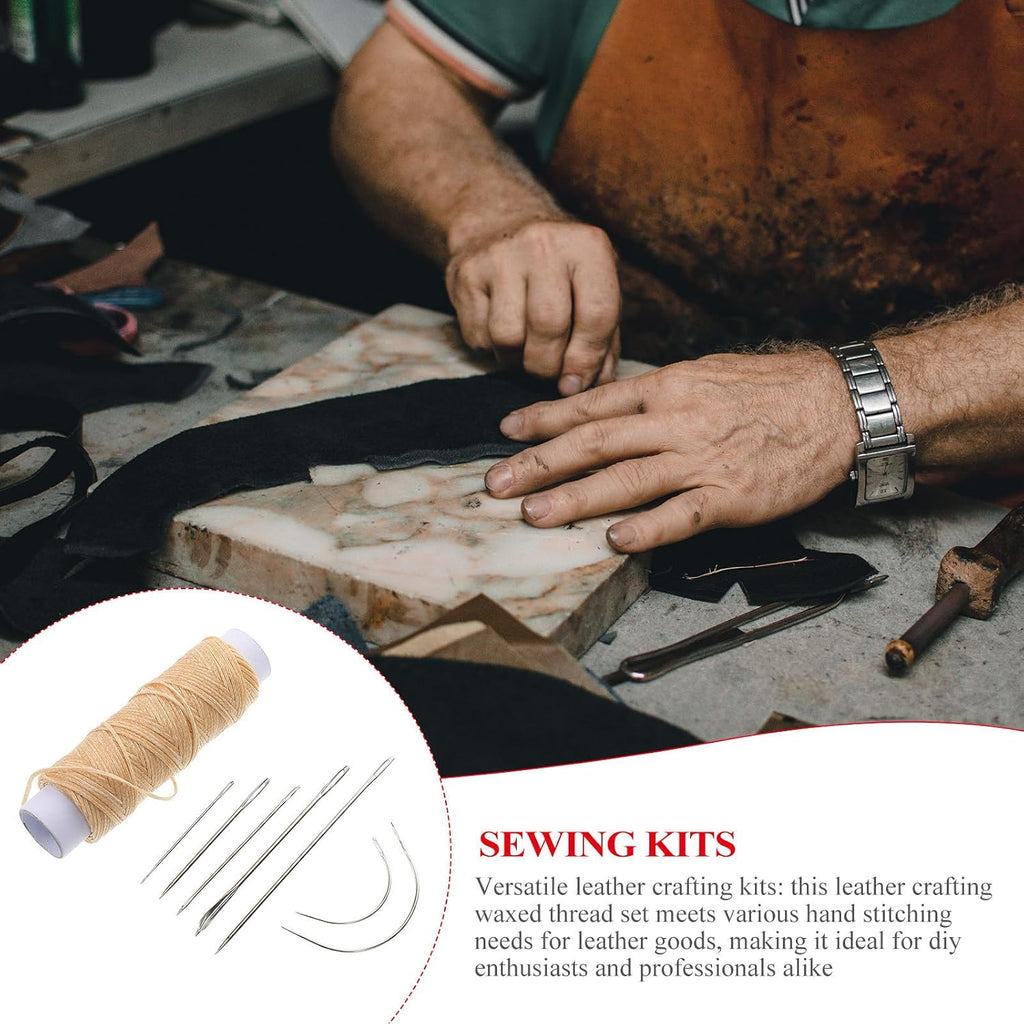 Waxed Thread Leather Sewing Kit for DIY Crafters with Needles