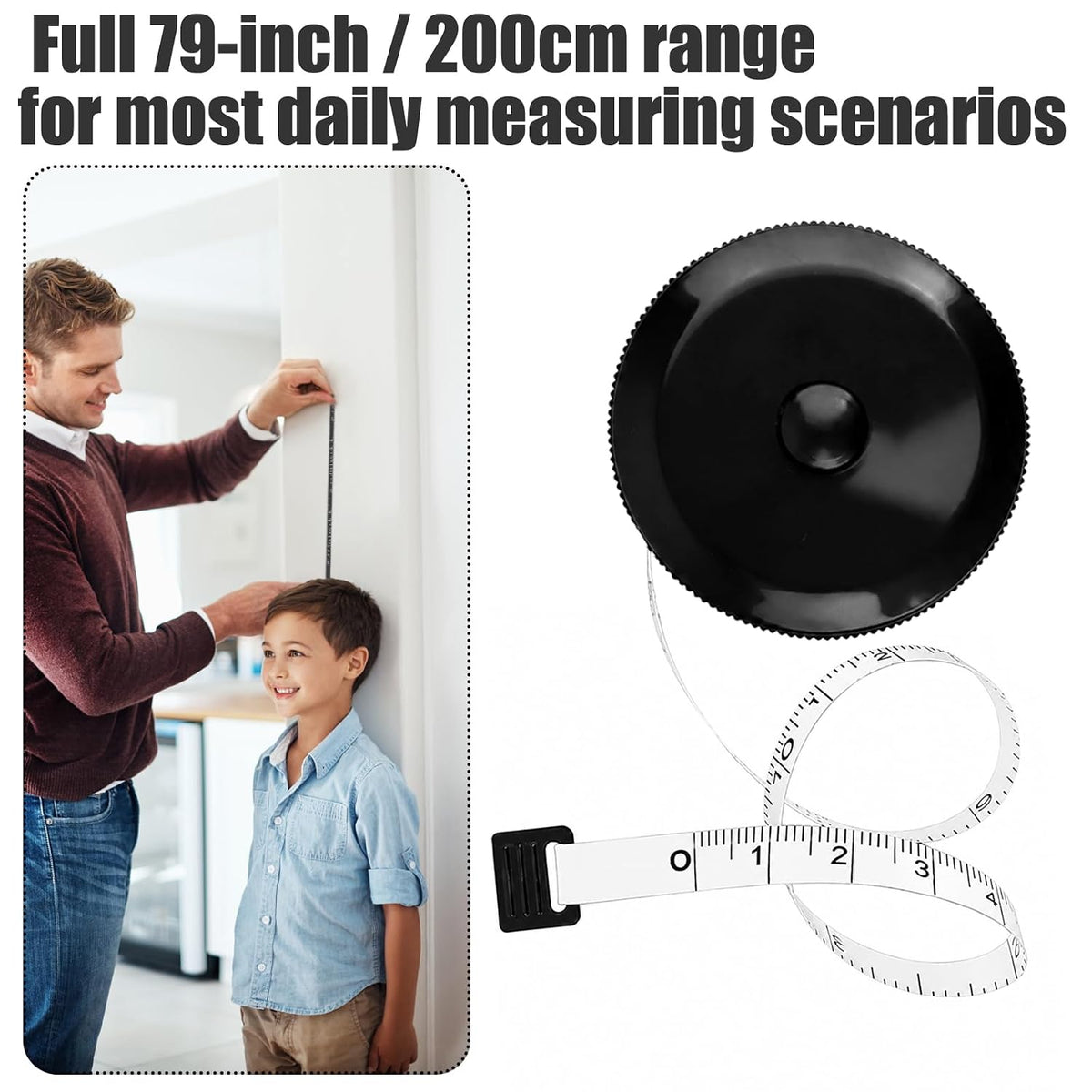 LNAUJS Soft Retractable Tape Measure, 79 Inch 200cm Dual Scale Body