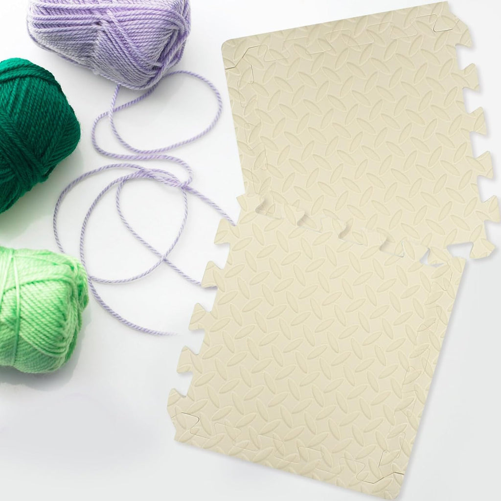 Portable Foam Knitting Blocking Mats Set, 9 Pieces Beige