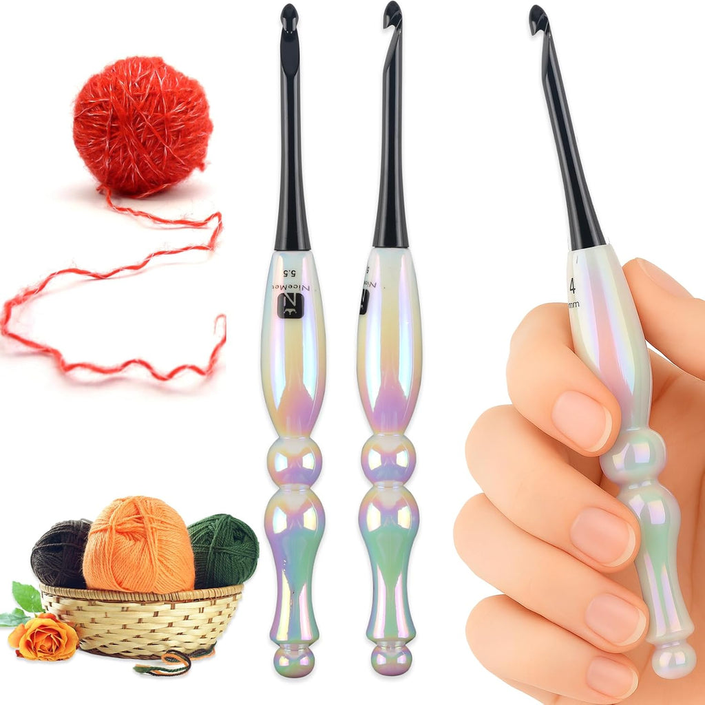 Svartur 5.5mm Crochet Hook, Ergonomic Crochet Needle with Resin Handle