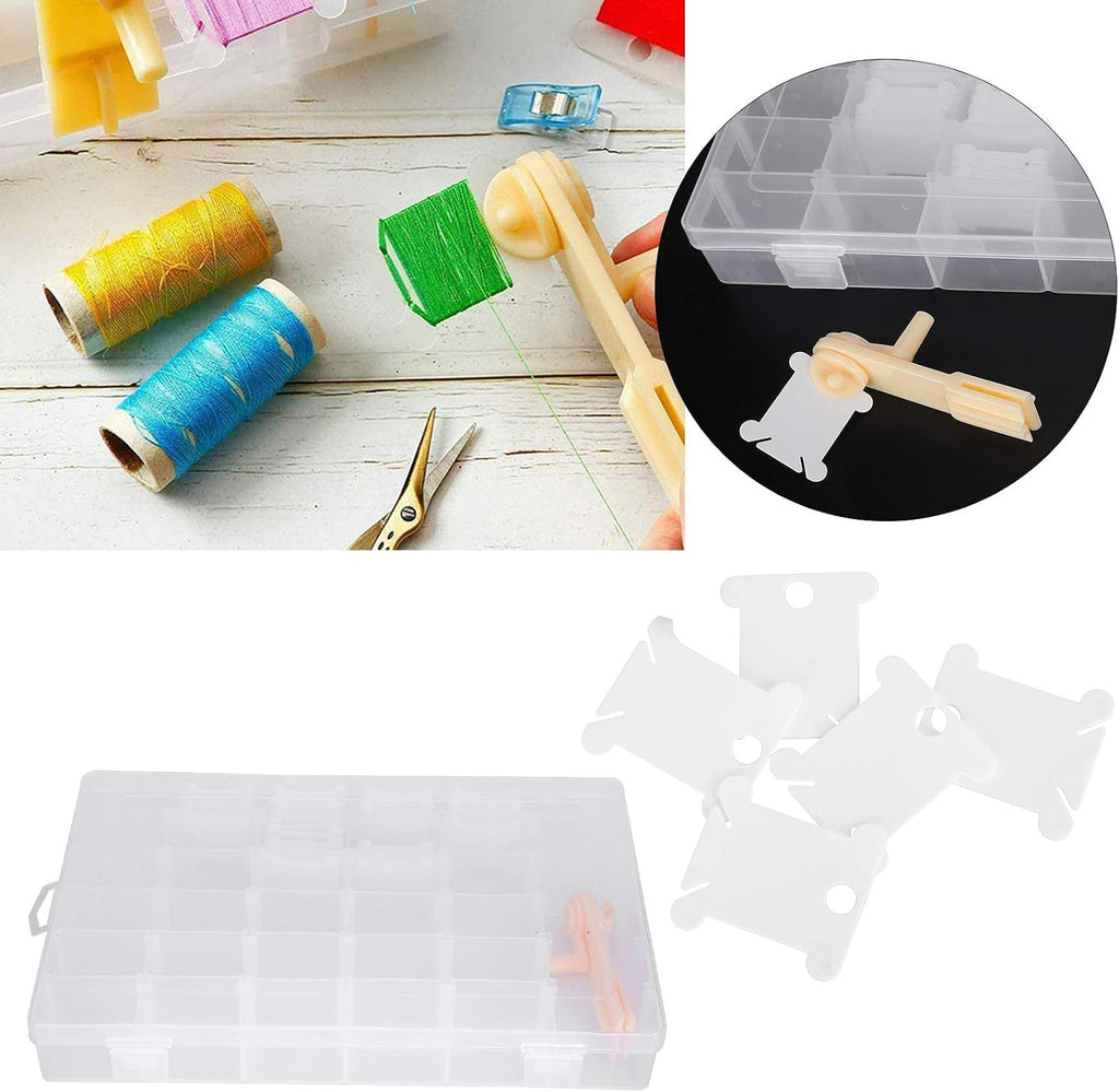 Embroidery Thread Organizer, Transparent Plastic Winding Plate Bobbin